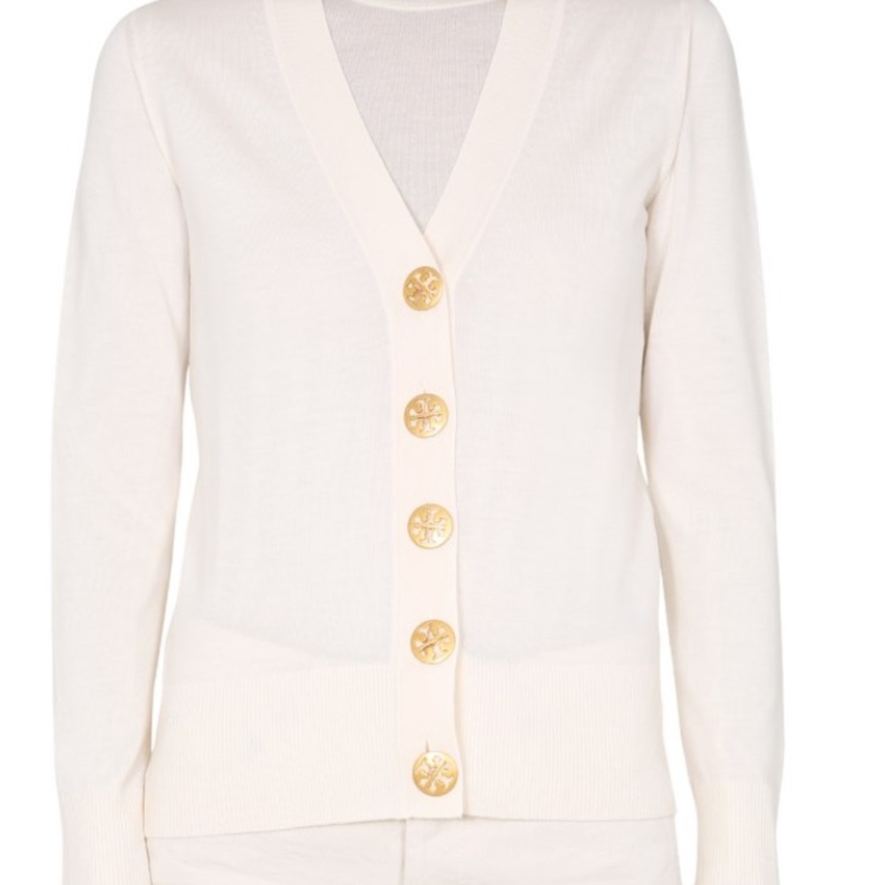 Tory Burch Cream Cotton Cardigan